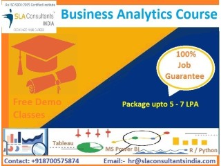 Business Analytics Course in Delhi, SLA Institute, Excel, VBA, SQL, Tableau, Power BI, R & Python Classes with 100% Job, Summer Offer '23